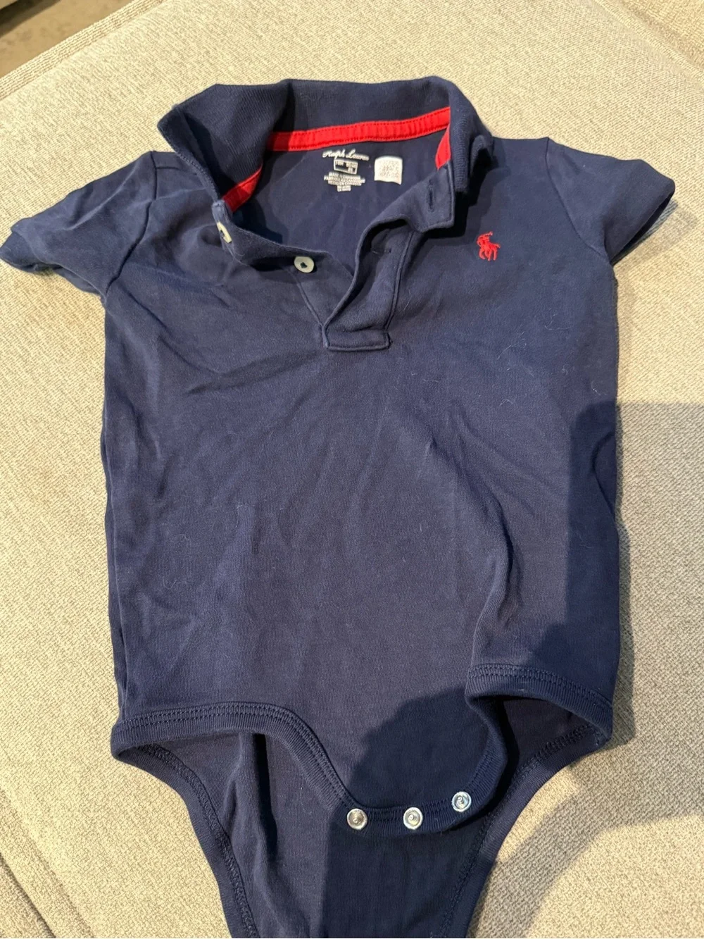 Polo Ralph Lauren 18 month navy onsie and 12M polo shorts
